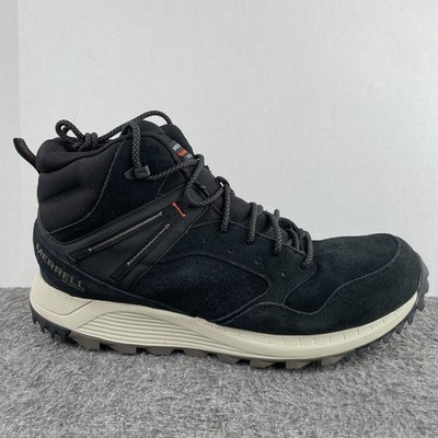 Merrell Wildwood Mid Black Leather Suede WP Boots J068027 Men s Size 14 NWT