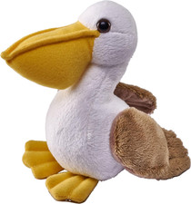 Pocketkins Eco Pellicano, Peluche, 12 Cm, Giocattolo Di Peluche, Realizzato Con