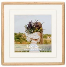 Square 12x12 Picture Frame Horizontal Vertical 12x12 Matted 8x8/10x10 Oak
