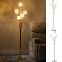 K9 Crystal Floor Lamp for Living Room, 5 Light Upright Standing Lamp