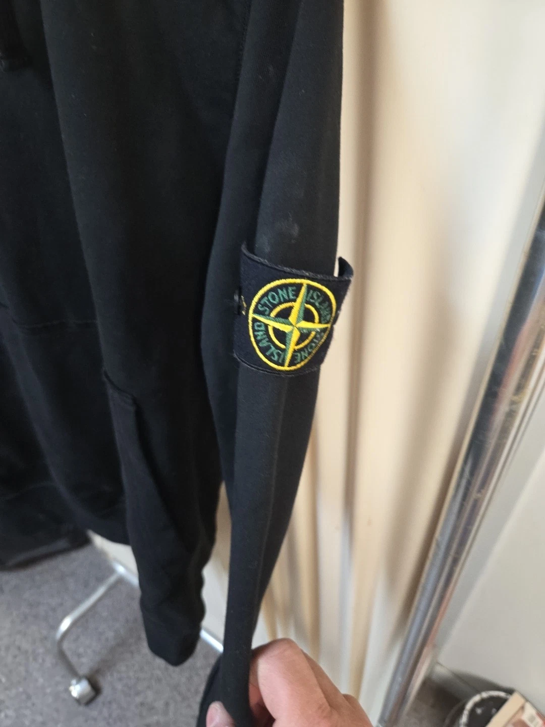 Stone Island Pullover tinto in capo felpa con cappuccio e coulisse casual M