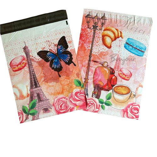 10x13 Paris Themed Poly Mailers Set of 15