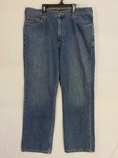 CARHARTT MENS 38X31 DENIM JEANS BLUE DARK WASH STRAIGHT LEG RELAXED