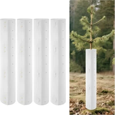 4 Pack Tree Tubes Tree Protectors with Releasable Zip Ties – Tree Trunk Protecto