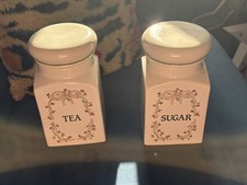 Botes de azúcar y té de cerámica Johnson Brothers Eternal Beau retro Kitchenalia
