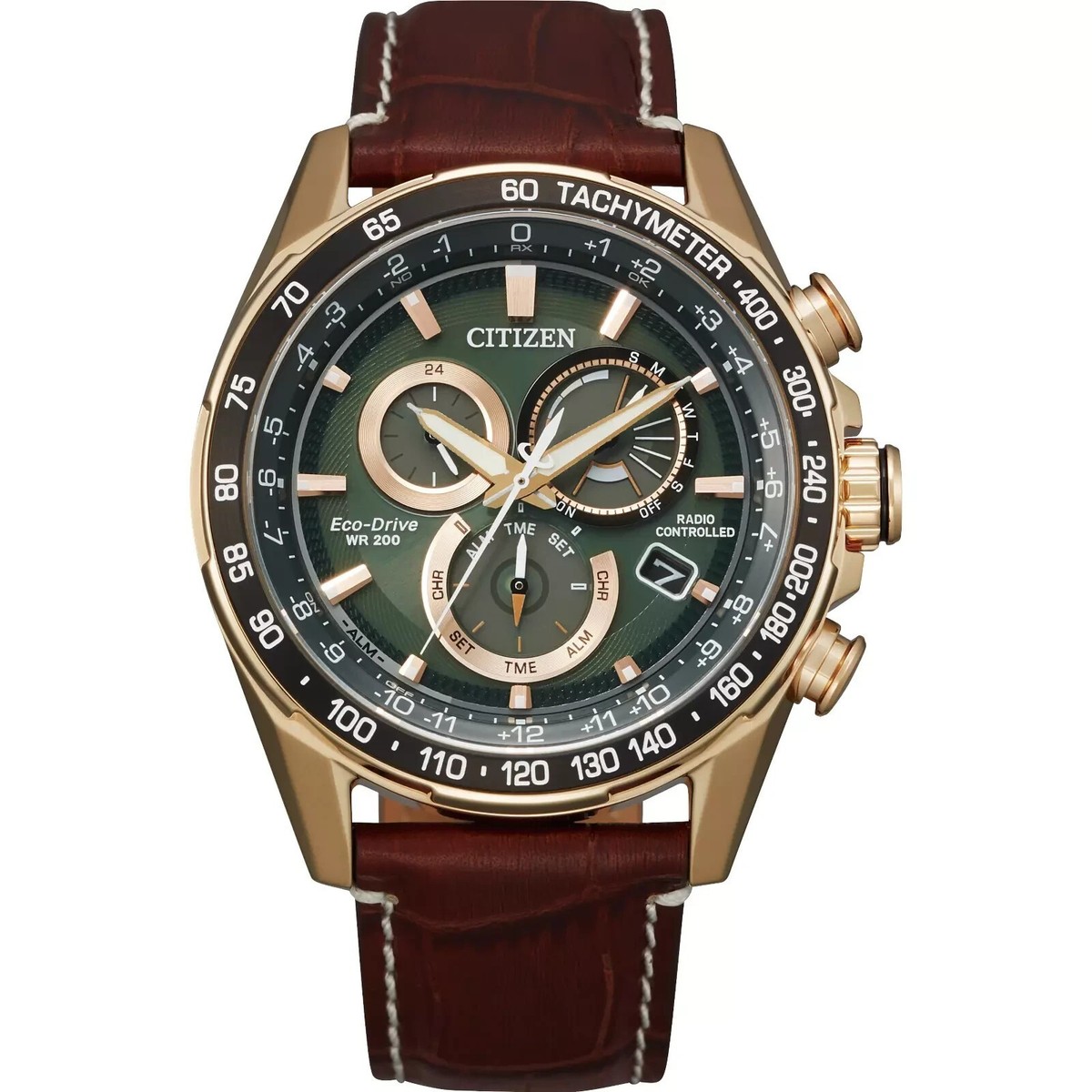 New $725 Citizen PCAT Rose Gold-Tone Men's Watch CB5919-00X Atomic