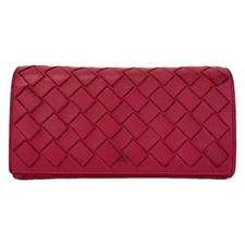 BOTTEGA VENETA Intrecciato - Pink Leather P     Long Wallet