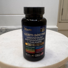 Zoyava Corti-Soothe Magnesium Ashwagandha L-Theanine 60 Capsules Exp 06/29