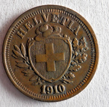1910 SWITZERLAND RAPPEN - Excellent Coin - FREE SHIP - Premium Bin #22