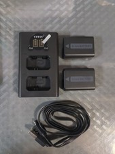 2 Pks Power Battery and Dual Charger for Sony NP-FW50 1200mAh 8.9Wh 7.4V
