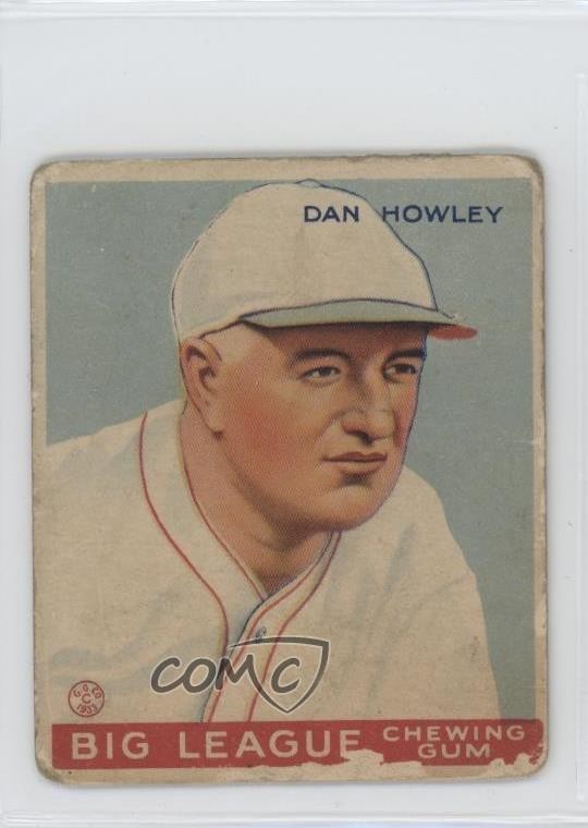 1933 Goudey Big League Chewing Gum R319 Dan Howley #175 Rookie RC e6p