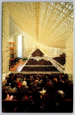 Crystal Cathedral Interior Congregation Garden Grove California Chrome Postcard