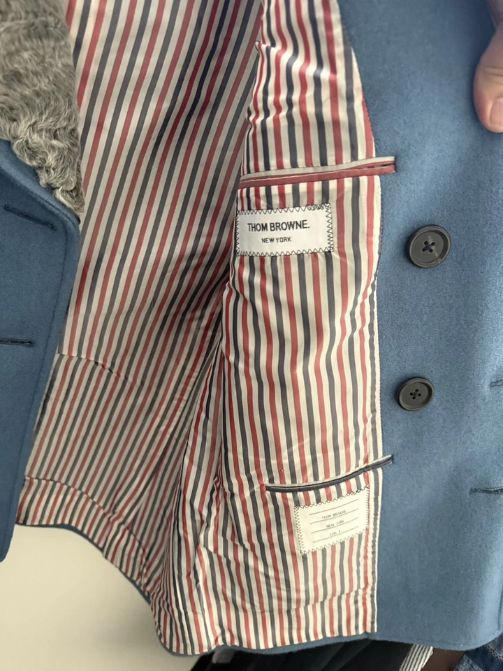 Thom Browne blue double breasted coat size 3 - Image 3 of 4