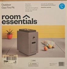 1lb Rectangular Fire Pit Gray - Room Essentials