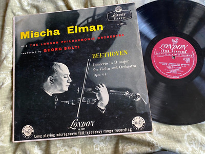 MISCHA ELMAN SOLTI violin beethoven LP vinyl London Deep Groove LL 1257 VG+