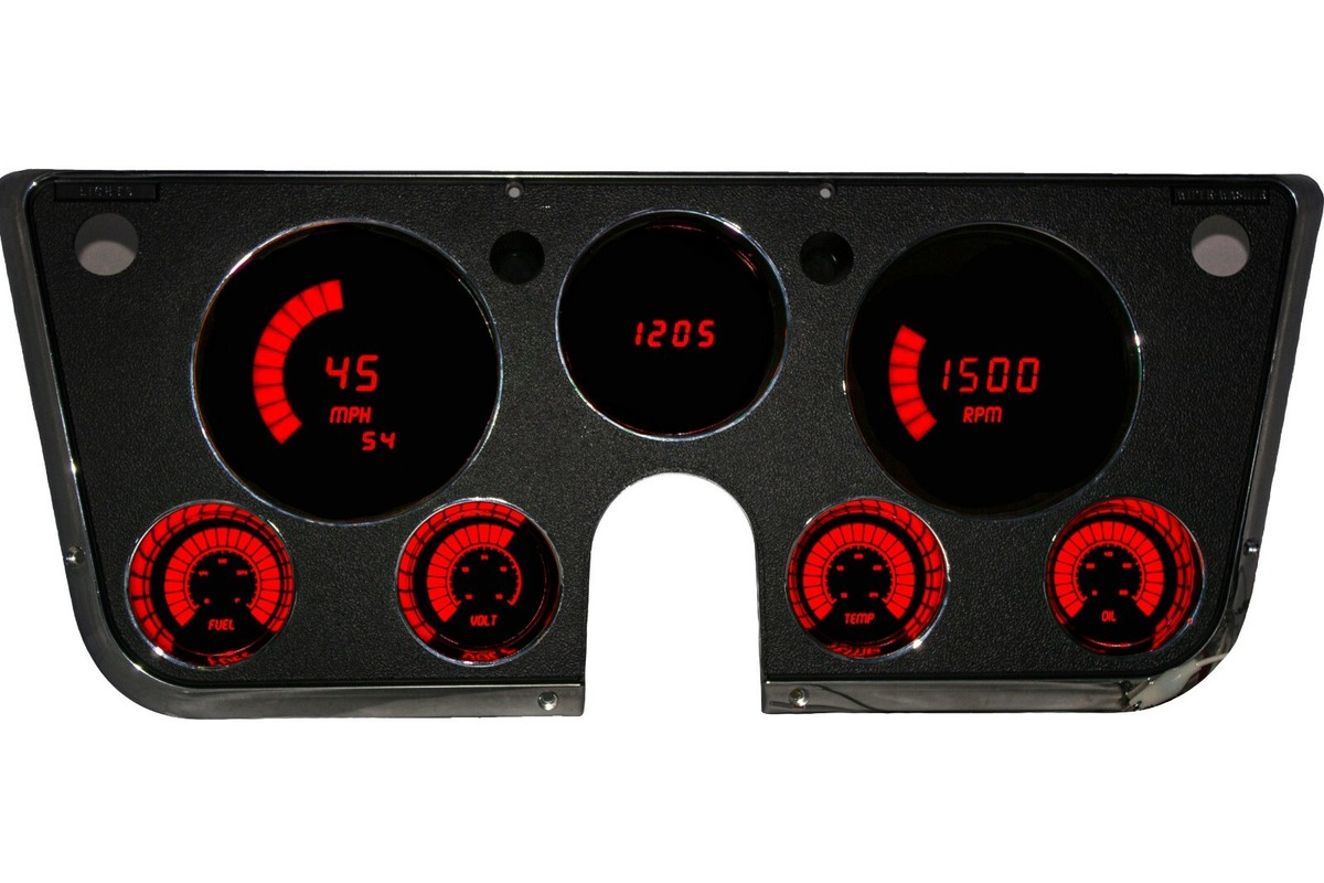 Panel De Medidor Digital LED Compatible Con Chevy Truck 1973-87 (rojo