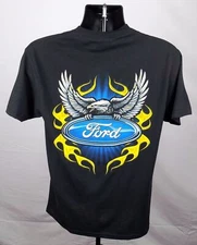 Ford Shirt Men's Medium Black Bald Eagle Logo Shirt New ST202