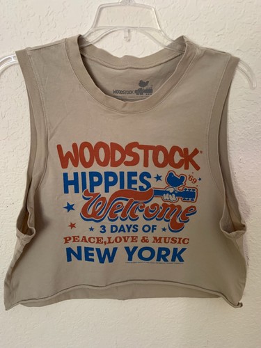 Woodstock Hippies Tank Top – Women’s XS – Cut-Off Muscle Tee Style - Picture 3 of 4