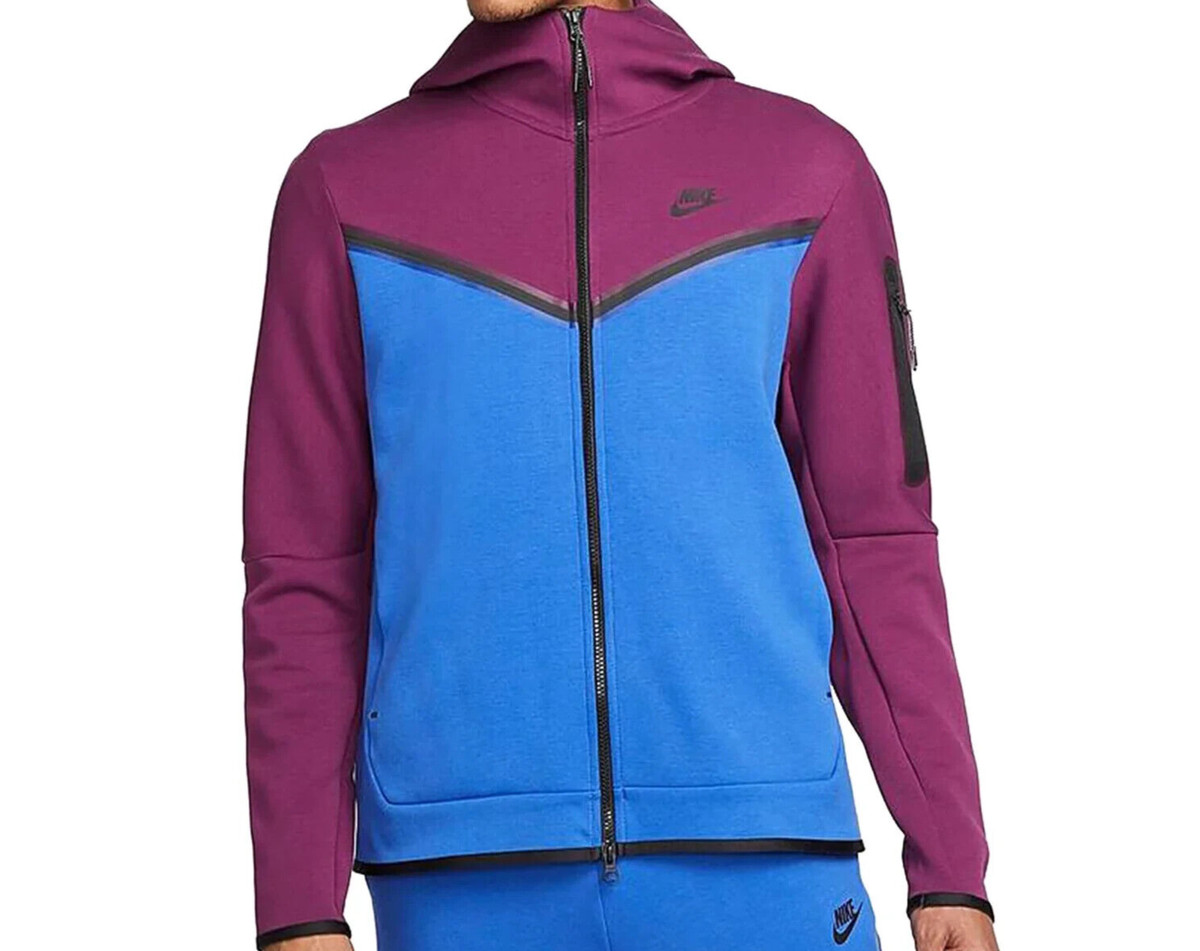 Nike Tech Fleece Full-Zip Hoodie Purple black blue CU4489-610 Men Size 3XL  | eBay