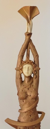 Seymour Mann Art Deco Gold Figurines Dancer & Jester Statues Rare Vintage Pair - Picture 3 of 17