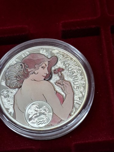 Niue 2010 - 2011 A. "Mucha Zodiac" 12x1$ Silver Coin Set *RARE* - Picture 3 of 16