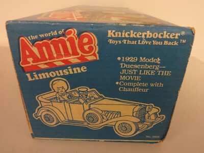 Knickerbocker Toy Annie Large Plastic 1929 Blue Duesenberg w/ Chauffeur & Box