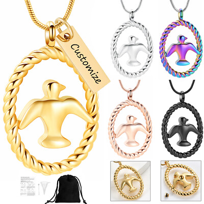 Eagle Urn Pendant Memorial Jewelry Cremation Jewelry for Ashes Memory Necklace