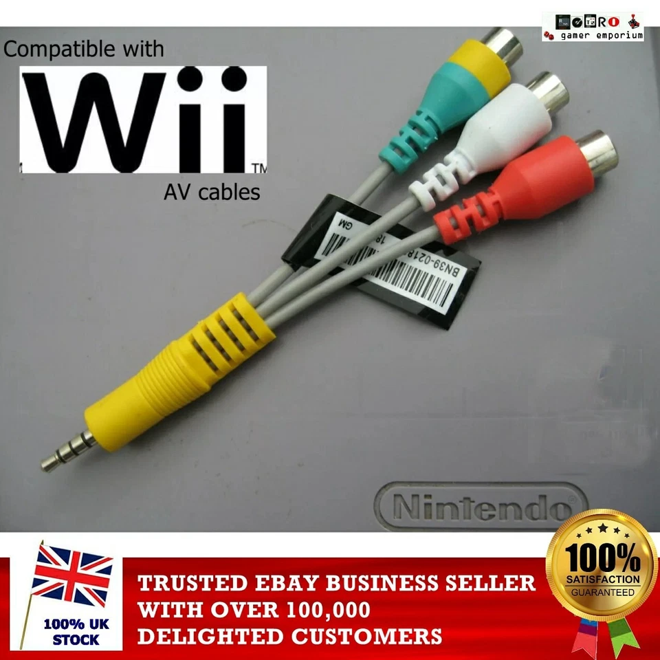 3RD PARTY Nintendo Wii - SMART TV Composite AV Lead / Cable Adapter - Samsung JVC LG SONY