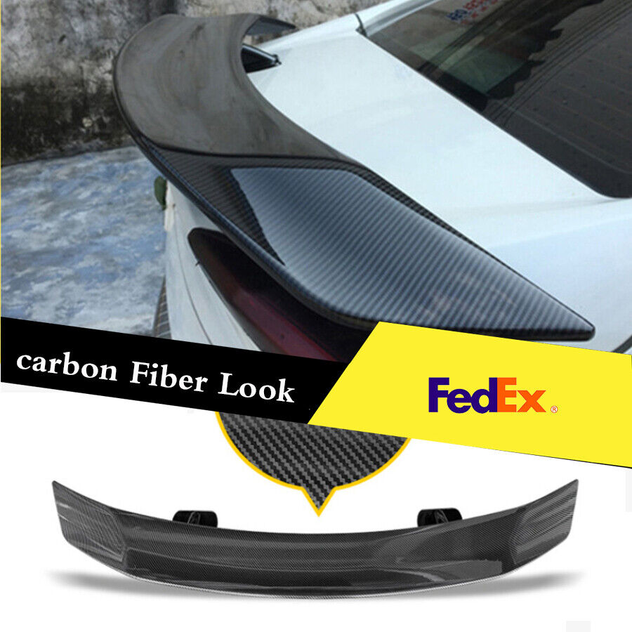 Universal Racing Sedan Car Rear Spoiler Modified Wing 3D Carbon Fiber Look  ABS