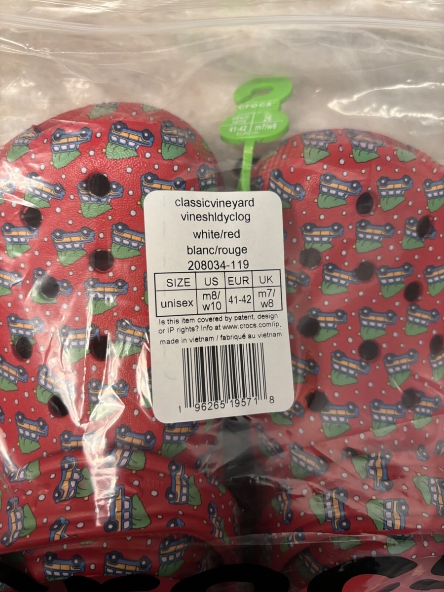 Crocs M8 W10 Classic Vineyard Vines Clogs with Whale Jibbitz  display picture 1