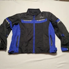 Motorcycle Jacket Mens Sz 2XL Riding HWK Textile Racing Motorbike Black Blue 