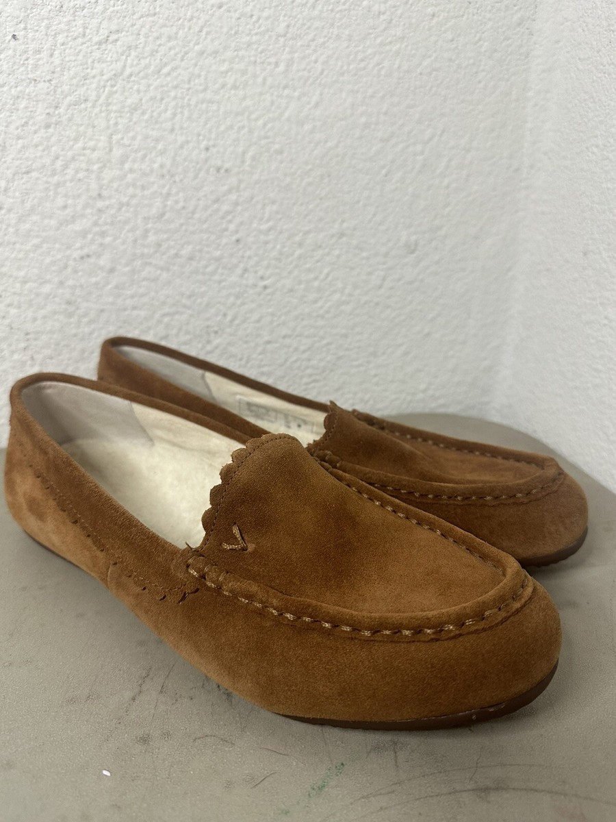 VIONIC Toffee Tan Suede Fleece Lined McKenzie Slippers size  display picture 2