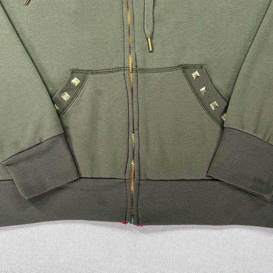 Женская толстовка с капюшоном Rocawear 1X армейская зеленая на молнии толстовка хип-хоп логотип Y2K* - Изображение 4 из 4