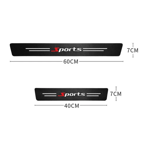4Pcs Universal Car Door Plate Sill Scuff Cover Anti Scratch Carbon Fiber Sticker - Foto 3 di 12