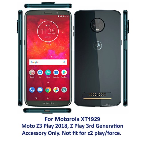 Motorola Z3 PLAY 2018 Full Body Rugged Holster Defender Case Built in Screen - Picture 3 of 46