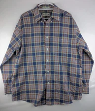 Orvis Men’s XL Plaid Button-Down Shirt 100 % Cotton Hong Kong Vintage Preppy