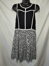 Womens Kensie Sleeveless Flare Lace Overlay Mid Length Dress Sz M Built in Slip