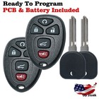 2 Replacement for 2007-2016 Buick Enclave GMC Acadia Remote Key Fob And key Set