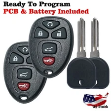 2 Replacement for 2007-2016 Buick Enclave GMC Acadia Remote Key Fob And key Set