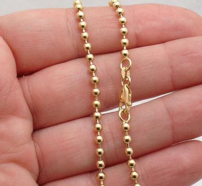 3mm Round Ball Bead Link Chain Bracelet 