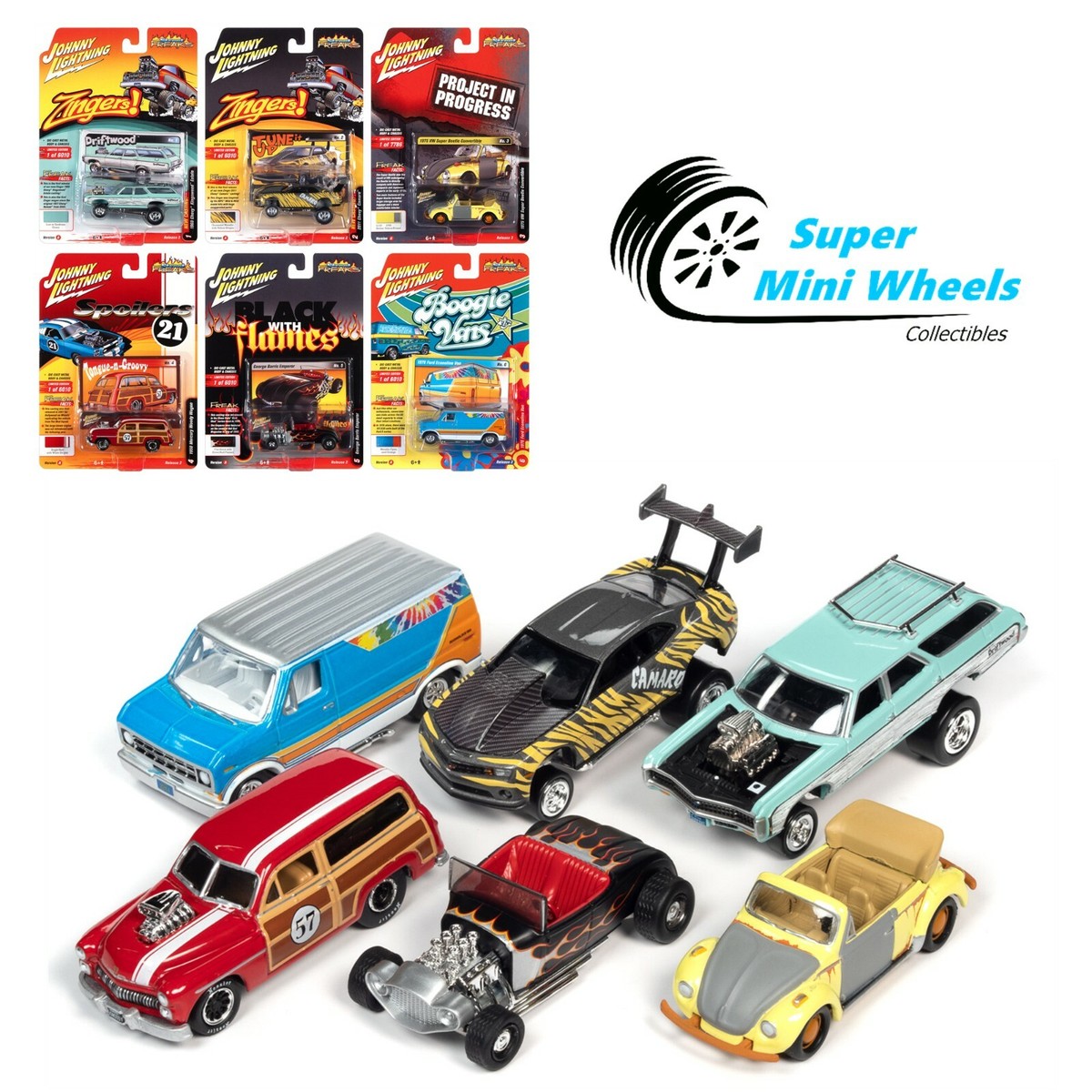 Johnny Lightning 1:64 Street Freaks 2021 Release 2 - SET OF 6 CARS