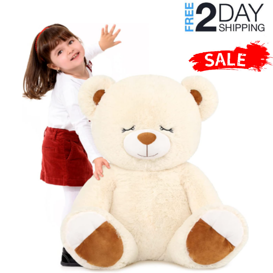 Giant Plush Teddy Bear With Embroidered Eyes , 24" Stuffed Animal Soft