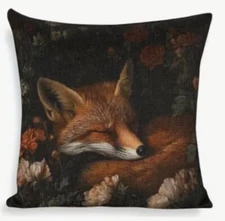 FOX Fall Winter Christmas Double Sided Throw Pillow Cover Holiday Home Decor