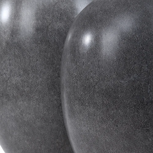 Marbled Black White Gray Modern Vase Set 2 Round Ceramic Minimalist Oval - Picture 4 of 4