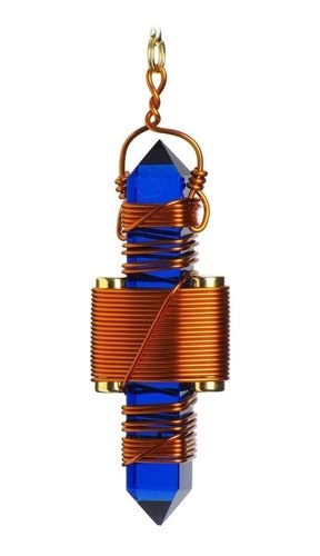 Etheric Weaver Siberian Blue Quartz Copper Wire Pendant + 14k GF Necklace - Picture 4 of 6