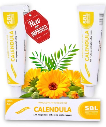SBL Homeopathy Calendula Ointment Healing Cream Relief To Burns 25gm Pack Of 2 - Picture 3 of 3