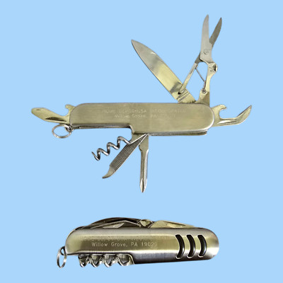 7-in-1 Multi Tool Pocket Knife (Set of 2) Small Keychain ~ Engraved Home Depot