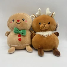 Animal Adventure Holiday Christmas Gingerbread Man & Reindeer Squishy Plush Toy