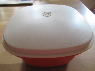 Tupperware Siebservierer, quadratisch, orange / beige