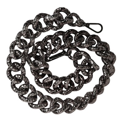 DOLCE & GABBANA Schultergurt schwarz Kette Logo Gravur Tasche Accessoire 800usd